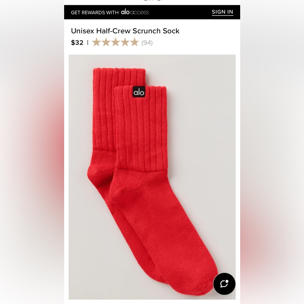 ALO Half-Crew Socks,   crew scrunch warm cozy